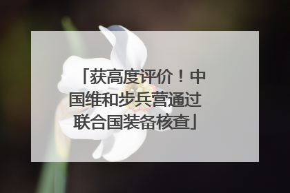 获高度评价！中国维和步兵营通过联合国装备核查
