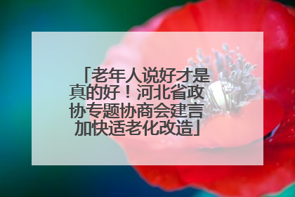 老年人说好才是真的好！河北省政协专题协商会建言加快适老化改造