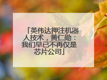 英伟达押注机器人技术，黄仁勋：我们早已不再仅是芯片公司