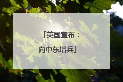 英国宣布：向中东增兵