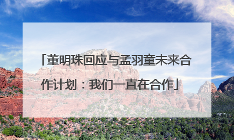 董明珠回应与孟羽童未来合作计划：我们一直在合作