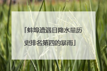 蚌埠遭遇日降水量历史排名第四的暴雨