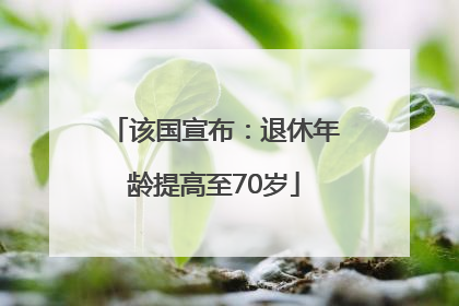该国宣布：退休年龄提高至70岁