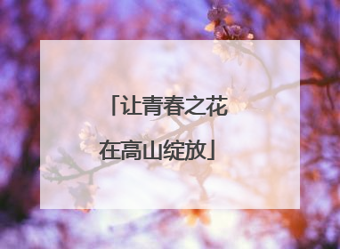 让青春之花在高山绽放