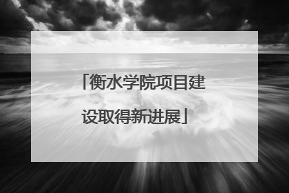 衡水学院项目建设取得新进展