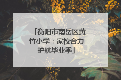 衡阳市南岳区黄竹小学：家校合力护航毕业季