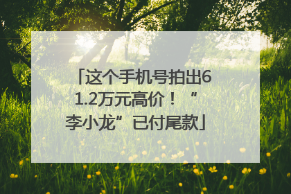 这个手机号拍出61.2万元高价！“李小龙”已付尾款