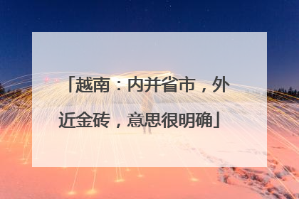 越南：内并省市，外近金砖，意思很明确