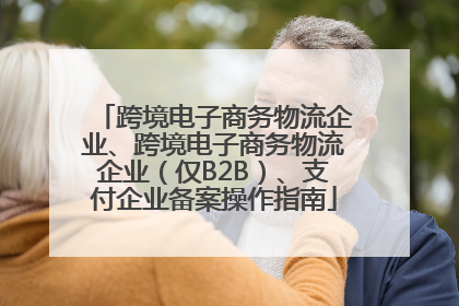 跨境电子商务物流企业、跨境电子商务物流企业（仅B2B）、支付企业备案操作指南