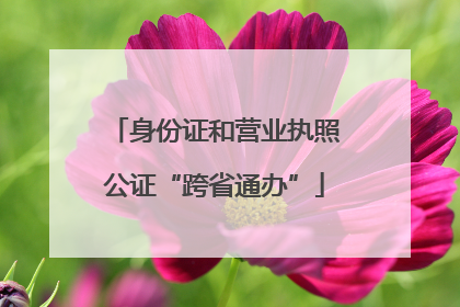身份证和营业执照公证“跨省通办”