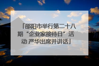 邵阳市举行第二十八期“企业家接待日”活动 严华出席并讲话