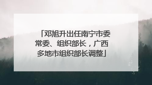 邓旭升出任南宁市委常委、组织部长，广西多地市组织部长调整