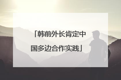韩前外长肯定中国多边合作实践