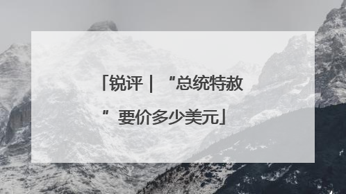 锐评｜“总统特赦”要价多少美元