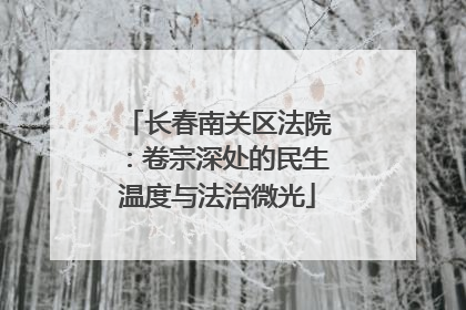 长春南关区法院：卷宗深处的民生温度与法治微光