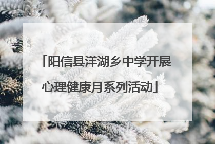 阳信县洋湖乡中学开展心理健康月系列活动