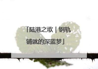 陆港之歌｜钢轨铺就的深蓝梦