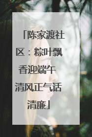 陈家渡社区：粽叶飘香迎端午 清风正气话清廉