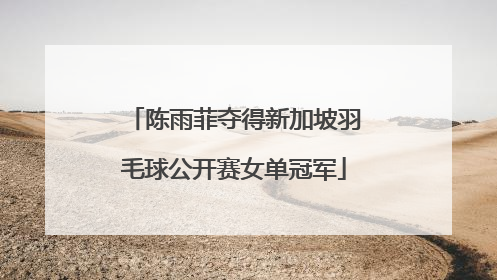 陈雨菲夺得新加坡羽毛球公开赛女单冠军