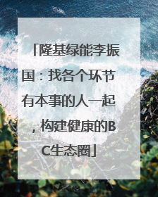 隆基绿能李振国：找各个环节有本事的人一起，构建健康的BC生态圈