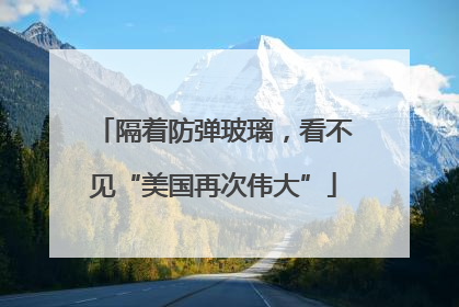 隔着防弹玻璃，看不见“美国再次伟大”