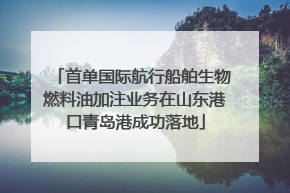 首单国际航行船舶生物燃料油加注业务在山东港口青岛港成功落地