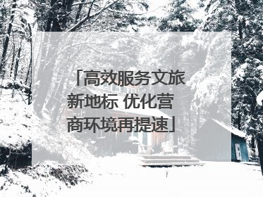 高效服务文旅新地标 优化营商环境再提速