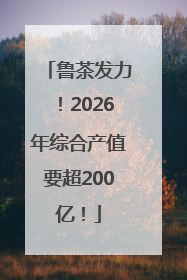 鲁茶发力！2026年综合产值要超200亿！