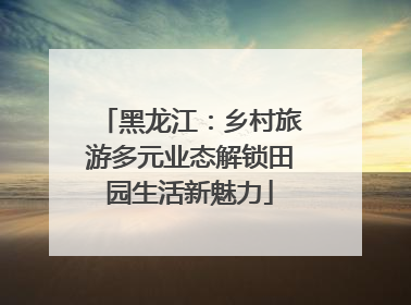 黑龙江：乡村旅游多元业态解锁田园生活新魅力