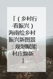 （乡村行·看振兴）海南绘乡村振兴新图景：规划赋能 村庄焕新