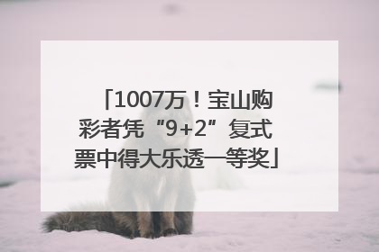 1007万！宝山购彩者凭“9+2”复式票中得大乐透一等奖