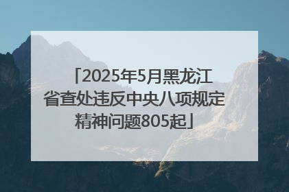 2025年5月黑龙江省查处违反中央八项规定精神问题805起