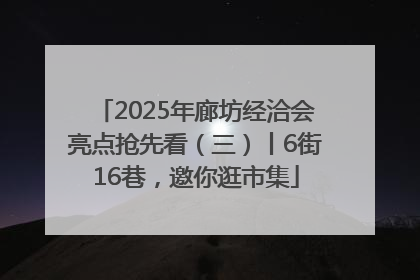 2025年廊坊经洽会亮点抢先看（三）丨6街16巷，邀你逛市集