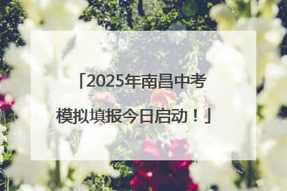 2025年南昌中考模拟填报今日启动！