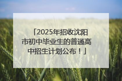 2025年招收沈阳市初中毕业生的普通高中招生计划公布！