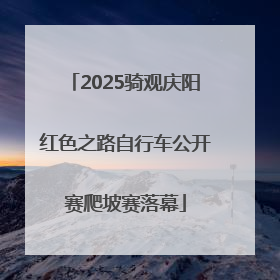 2025骑观庆阳红色之路自行车公开赛爬坡赛落幕