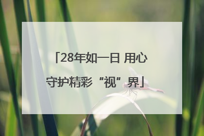 28年如一日 用心守护精彩“视”界