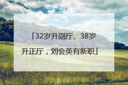32岁升副厅、38岁升正厅，刘会英有新职