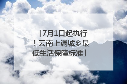 7月1日起执行！云南上调城乡最低生活保障标准