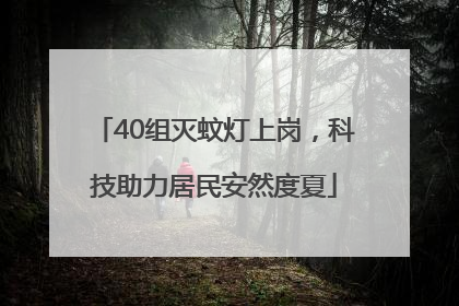 40组灭蚊灯上岗，科技助力居民安然度夏