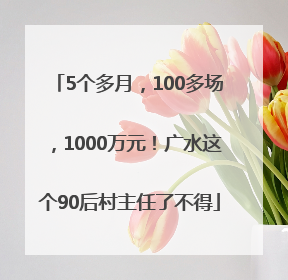 5个多月，100多场，1000万元！广水这个90后村主任了不得